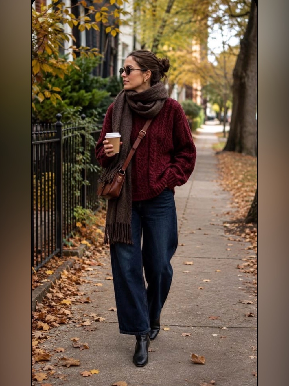 Burgundy Cable Knit Turtleneck Sweater St. John’s Bay